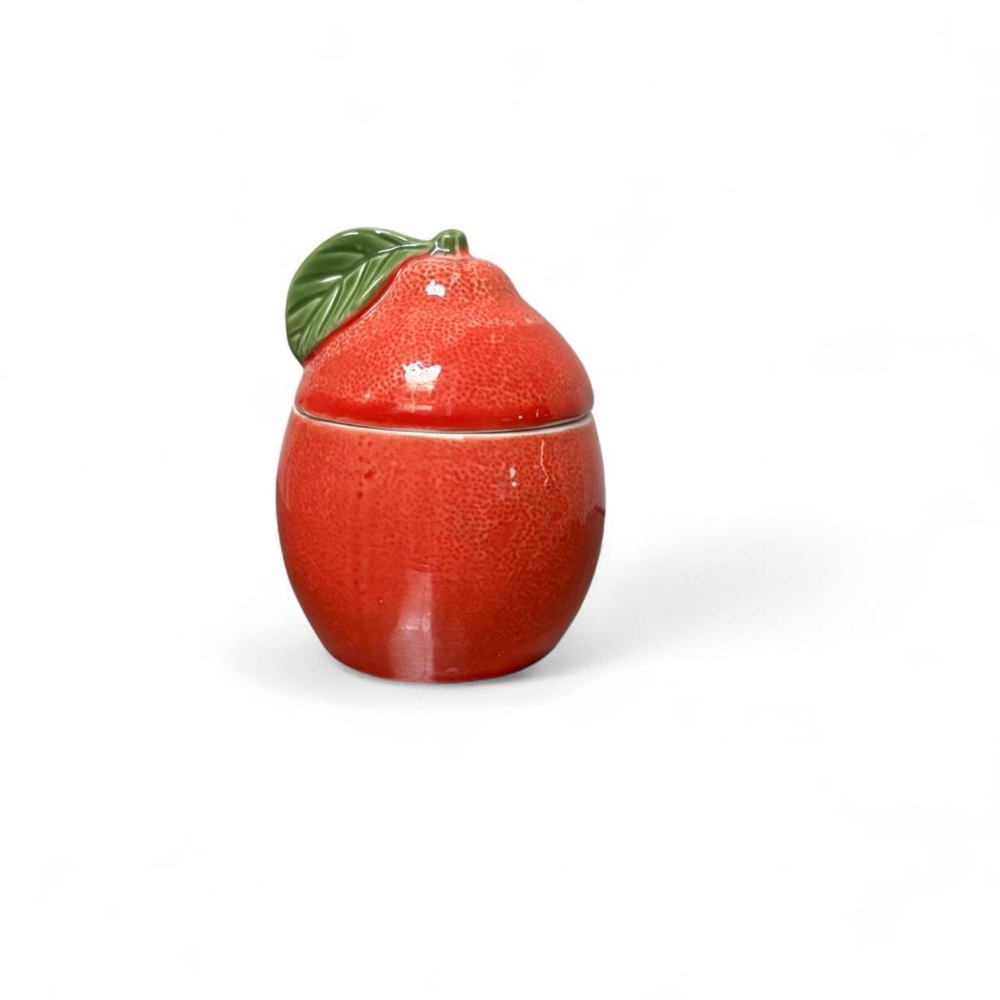 Orange Ceramic Fruit-Shaped Container